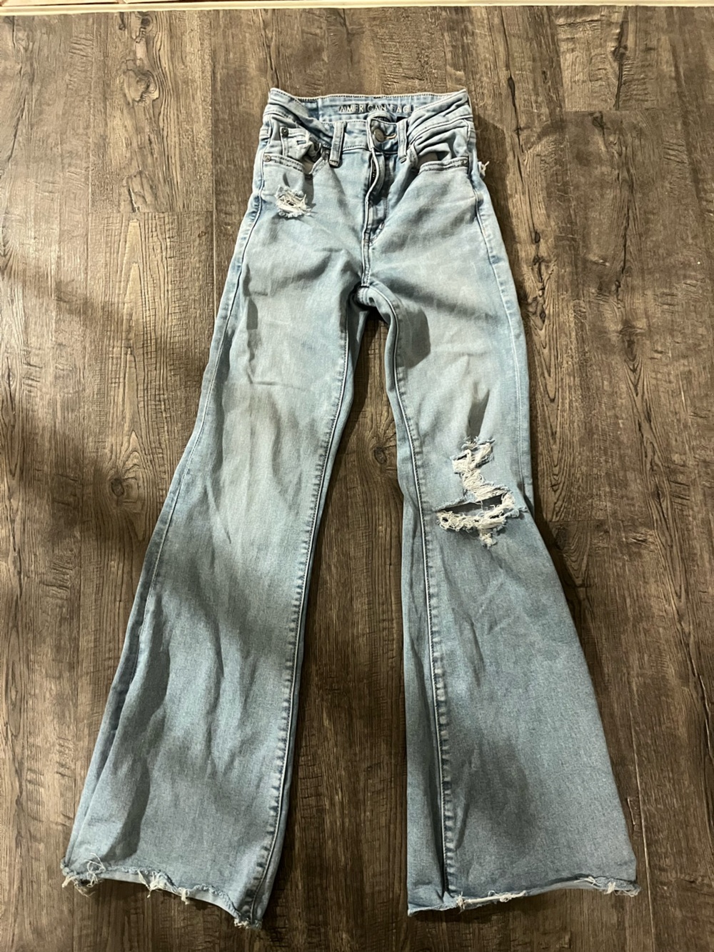 American Eagle super high rise next level stretch flare jeans